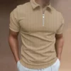 New Mens Fashion Polo Shirt Summer Stripe Zipper Mens Polo Shirt Solid Color T-shirt Brand Short Sleeve Shirt Casual SlimmingTop 7 kf S0059bb29088b4a8e9bd063b68b60fe14o