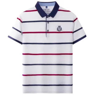 Fashion striped short sleeve men polo shirt summer trend brand letter embroidery design business casual breathable Paul T-shirt 3 kf S065340dd2a2c404c885aafdfd86d59d15