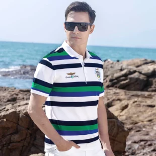 New Summer Cotton Striped Loose Stretching Polo Shirt for Men Bruce&Shark Fashion Casual Men's Polo Big Size 4XL Men POLOS 2 kf S0b7e1e8ccc5845efa6d765cbcc550c21r