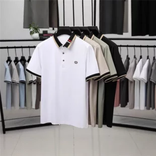 2025 New Trend Men's Polo Shirt Summer Short Sleeve Fashion Clothing Stripped Collar Polos T-shirt Solid Casual Tops 4 kf S128ea4059dc44ea795ae4c02deb996d1g