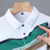 Luxury high-end ice silk breathable short-sleeved POLO shirt Men's 2023 summer fashion contrast stripe lapel T-shirt casual men 6 kf S12c8a0fdc52c4ddcab83db311d065323w
