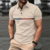 Fashion 3D Letter Stripe Print Polo T Shirt For Men Business Casual Lapel Short Sleeve Loose Tee Top Summer Breathable Golf Wear 6 kf S144714c847ac4467bbef1e48e1ff7b5fJ