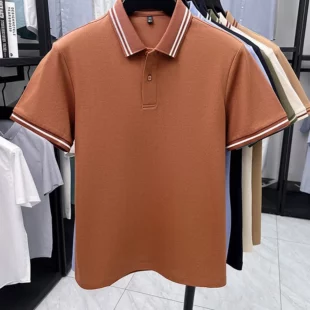 100% pure cotton men's short sleeve polo shirt high-quality fashion soft comfort striped decoration summer casual T-shirt top 4 kf S1677bdb122284912827fa13c6fb1f0fbv