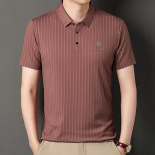 Green Snake Fashion Summer Casual Breathable Cool Comfortable Lapel Polo Short Sleeve Korean Striped Print Design T-shirt Top 5 kf S2bca66af90974ae8870fcf7ef3f41300j