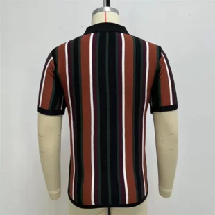 2024 Men's Summer Casual Knitted Shirts British Retro Stripe Patchwork Knitted Short Sleeve Jacquard Business Polo Shirts Male 3 kf S31cb94b0b47b42d3a859cafd59d07b3aL