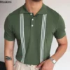 Hot Sale Men's Summer Clothes Luxury Style Slim Green Stripe Polo Shirts Male Knitted Short Sleeve Polo T shirts Men Golf Shirts 3 kf S3aa4f094a40a424ba31200717a5aff83D
