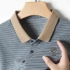 Summer Business Casual Quality Cotton Breathable Comfortable Lapel Polo Short Sleeve Striped Print Design Korean T-shirt Top 6 kf S3e212255f3394fcb9a567f96e849fcb5Q