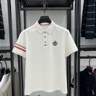 High end brand men's short sleeved polo shirt with classic stripe design top summer fashion embroidery breathable casual T-shirt 3 kf S3f923146cacc46888b04787e5c82aa9eY