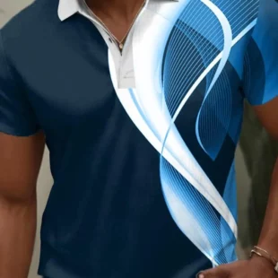 Optical Illusion Men's Fashion Golf Polo Casual 3D Print Polyester Short Sleeve Turndown T-Shirts Micro-elastic Lapel Polo shirt 2 kf S437d1b0943c342ecb477bcf88f3a81e9y