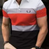 2024 New Men's Minimalist Striped Summer Short Sleeved Lapel 3D Digital Printed Polo Shirt for Men's Business and Leisure Tops 7 kf S480fcce85f614a39bdb41ad50151c816i
