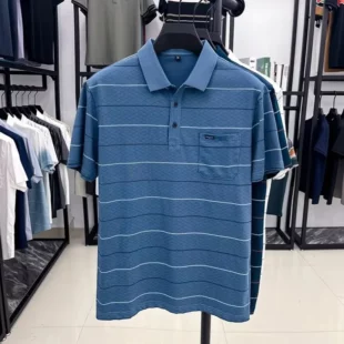 Fashion brand classic striped short sleeve polo shirt men new high-end brand personalized jacquard luxury pocket casual T-shirt 5 kf S483addef9f3b4a0880f55143b7c88faeD