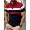 Men's Fashion Polo Shirt Simple Striped Printed Short-sleeved Shirt Summer Men's Business Casual Breathable Versatile Clothing 6 kf S4b022f5a33f04351ac93019699618046p