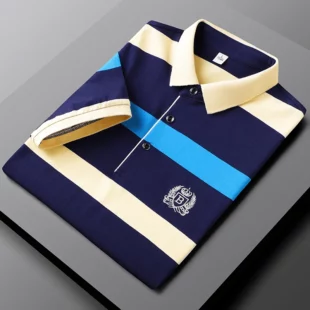 New Summer Men Classic Striped Polo Mens Cotton Short-Sleeved Embroidered Business Casual Hot Polo Shirt Male Dropshipping 1 kf S4b9b5b9414aa4442ab678050f87699f1h