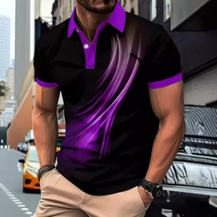 Fashion Gradient stripes Men's Polos T-Shirts Summer Short Sleeve 3D Print Street Trend Simple Male POLO T Shirt Casual Tops 4 kf S541b2e5ad0754eec9e426ca81dd45ae36