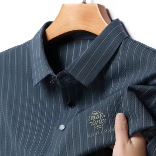 Green Snake Fashion Summer Casual Breathable Cool Comfortable Lapel Polo Short Sleeve Korean Striped Print Design T-shirt Top 2 kf S559f65679d8d4d1abfd9dc96db01de07k