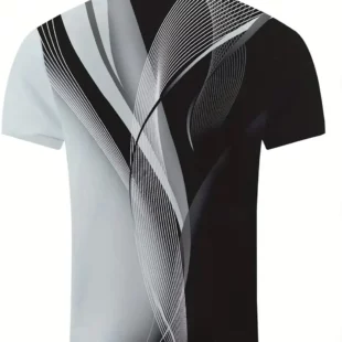 Men's Summer Geometric Line Polo Short Sleeve Polo Shirts Collared Shirts Business Casual School Outdoor Daily Wear 3D Print 1 kf S57b0df1653b14192bbcaf8cd54c7f7dap