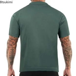 Hot Sale Men's Summer Clothes Luxury Style Slim Green Stripe Polo Shirts Male Knitted Short Sleeve Polo T shirts Men Golf Shirts 3 kf S58dbd8e45e144516a1e0888eabd8046au