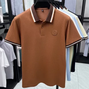 Premium 100% cotton men short sleeve polo shirt high-end brand pony embroidery summer fashion stripe color blocked lapel T-shirt 4 kf S663c0ad18048458a844d7300ca4f4b33Z