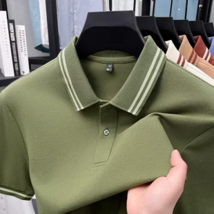 100% pure cotton men's short sleeve polo shirt high-quality fashion soft comfort striped decoration summer casual T-shirt top 2 kf S6b3e2b9e4c9c40b98ca1660beab66c79S