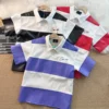 Splice Color Stripe Pu Leather Lapel Collar T Shirt Black Purple Red Polo Shirt Men Women High Street Casual Short Sleeve Tops 6 kf S706ba5561ff244fb97dc10408ae76cadD