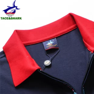 TACE&SHARK Solid Color Embroidery Polo Shirt Summer Fashion Men Business Shark Polos Tops Mens Casual Dark Blue White Clothing 3 kf S7347676a42384765958d6560d44061ecI