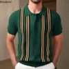 2025 Spring Summer Men's Short Sleeve Polo Shirt Knitted Slim Business Cardigan Shirt Streetwear Casual Tops Camisa Masculina 5 kf S73ff90a469f9499188f60be5c3f31432v