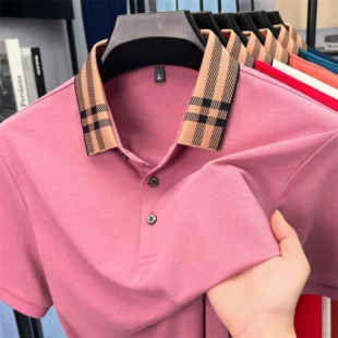 High quality striped lapel short sleeve T-shirt men's summer comfort fashion trend loose casual new breathable luxury polo shirt 2 kf S7a4cf295dccf43418313b94f4e251e5eu