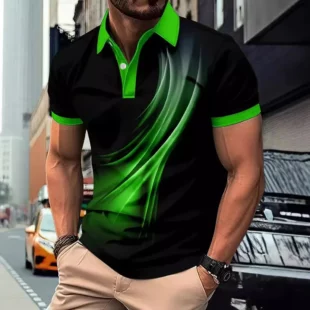 Fashion Gradient stripes Men's Polos T-Shirts Summer Short Sleeve 3D Print Street Trend Simple Male POLO T Shirt Casual Tops 3 kf S7b95f152bf5a4bee94e4012e19b84018p