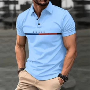 Men's bird pattern 3D print contrasting button up shirt with casual sports suitable for outdoor short sleeved striped polo shirt 5 kf S81f734a5a7a249f0bb864a19b256ad7e8