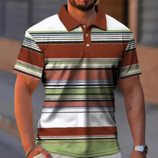 New Striped Men's Polo Shirt Summer Casual Short Sleeve T-Shirt For Men Golf Sport Shirts Loose Oversized Polo T-Shirt Top 2024 2 kf S82054b502274419481e07c09d3bead7b1