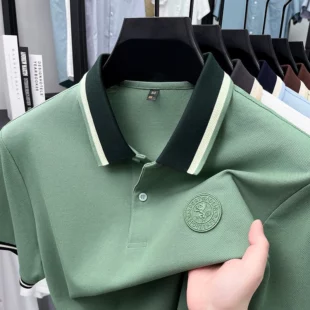 Premium 100% cotton men short sleeve polo shirt high-end brand pony embroidery summer fashion stripe color blocked lapel T-shirt 3 kf S8753f22699354c1491160956712a034bk