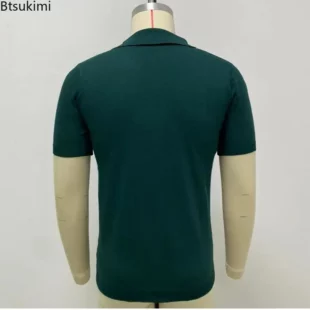 2025 Men's Summer Polo Shirt Short Sleeve Polo Business Party T Shirt High Quality Men's Polo Shirt Streetwear Casual Knit Tops 3 kf S8f563bf11d02433c8db38f14ec50d49cb