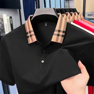 High quality striped lapel short sleeve T-shirt men's summer comfort fashion trend loose casual new breathable luxury polo shirt 1 kf S9002de20a8a8422f8da8000e877e533bB