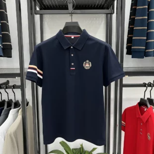 High end brand men's short sleeved polo shirt with classic stripe design top summer fashion embroidery breathable casual T-shirt 5 kf S90a691e64db54c27bc03ed52a4a2de9f7