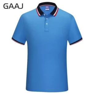 GAAJ Polo Shirt Men,France Stripes Collar Poloshirt,100% Cotton Button Up Social Tees,Fashion High Quality Summer Polos,200GSM 1 kf S97f2f51d2c7641cca5bc15e4681c4358s