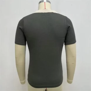 2024 Summer Contrast Color Knitted Polo Shirts Men Green Stripe Turn-down Collar Tops for Men Slim Fit Casual Business Polos 3 kf Sa3356b6915f042218833535145df1220t