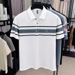 High end brand striped short sleeve polo shirt fashion exquisite letter embossed lapel casual comfortable breathable men T-shirt 5 kf Sa88eabb993d54921a932f4f98dd25ea9y