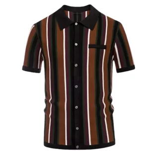 2024 Men's Summer Casual Knitted Shirts British Retro Stripe Patchwork Knitted Short Sleeve Jacquard Business Polo Shirts Male 4 kf Saae25d8f39bb42ec8c8c04ad57cf65936