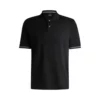 BOSS | Mercerized-cotton regular-fit polo shirt with stripe trims 3 kf Sabcdc6744d6b4086bfb1582355591ff8z