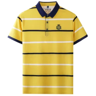 Fashion striped short sleeve men polo shirt summer trend brand letter embroidery design business casual breathable Paul T-shirt 4 kf Sb017ac41081544bc9b2ebbe54e06c1b8M