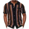 2024 Men's Summer Casual Knitted Shirts British Retro Stripe Patchwork Knitted Short Sleeve Jacquard Business Polo Shirts Male 7 kf Sb4656c546ceb4ed1b6c6844e8c1c92b4j