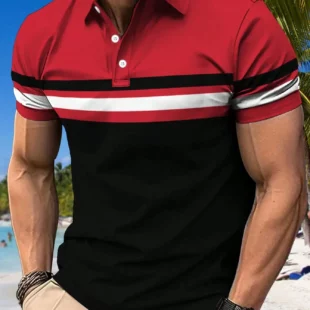 New Summer Men's Polo Shirt Button Collar Short Sleeve Pullover Casual Sports Solid Color Striped Lapel Trend Men's T Shirt 4 kf Sb51550390cc2453eb109e3a98aaea5c9g