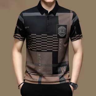 Men's Polo Shirt Business Casual Summer Short Sleeves Tops Pattern Print Button T Shirt Loose Clothes Fashion Polo T Shirt 5 kf Sb6998ad860ec4fe4b3c4fd2698461c75K