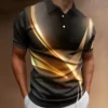 Polo Shirt Fashion Men'S Gradient Line Summer Short Sleeved T-Shirt Casual Daily Lapel Topt-Shirt Striped T-Shirt Men'S Clothing 4 kf Sbc5507fb028d4bd089169b616a8913c0M