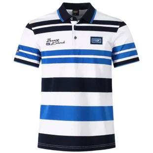 Summer New Embroidery Men's Striped Polos Short Bruce&Shark Casual Fashion Blue T-shirt Loose Breathable Men's Red Tee Size 4XL 4 kf Sbcb35a56a921417b949664bf6a115503O