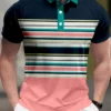 Striped Men's Business Casual 3D Polo Shirt Street Polyester Short Sleeve Turndown Polo Shirts Micro-elastic Lapel Polo Summer 6 kf Sbd91de4c4c9049249b8afdbc47524f98u