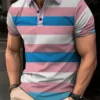 Men's Polo Shirts Tops Man Golf Shirts Summer Striped Print Button Clothing Business Style Male Streetwear Short Sleeve T-Shirt 2 kf Sc12e9004b208434ca68eebc13e661282n