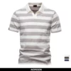 AIOPESON 2025 New Summer Striped V Neck Cotton Polo Shirts for Men Breathable Short Sleeve Casual Knit Shirts Comfort Fit 1 kf Sc3d3d77f36264167844bc1d18b3eadcdG