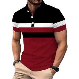 Summer Striped 3D Printed Polo Shirts Men's Fashion Streetwear Oversized Button Lapel Short Sleeve Shirt Tees Tops Man Clothing 3 kf Sc3e753887a454654accf73f6ff7af7bdI