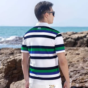 New Summer Cotton Striped Loose Stretching Polo Shirt for Men Bruce&Shark Fashion Casual Men's Polo Big Size 4XL Men POLOS 3 kf Sc8a81aa0a75d4d7987b8ab7ba2bb8258P